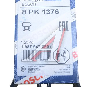 Изображение 5, 1987947090 Ремень приводной поликлиновой 8PK1376 MAN TGA 33.360 (D 2866) BOSCH