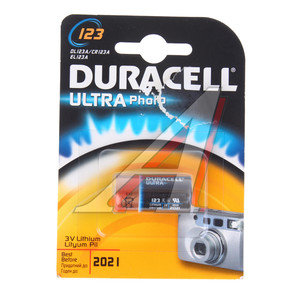 Изображение 1, CR123-1BL Батарейка A123 ВС1 3V (фотоаппарат) блистер 1шт. Lithium Ultra Foto DURACELL