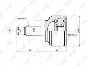 Изображение 1, CO3649 ШРУС наружный HONDA Civic (05-) комплект LYNX