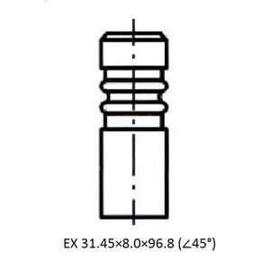 Изображение 3, Z17432R Клапан выпускной VW Caddy, Crafter, T4 (96-) ZIKMAR