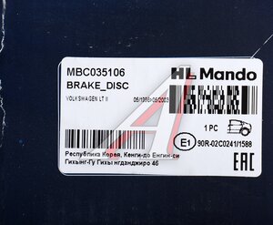 Изображение 5, MBC035106 Диск тормозной MERCEDES Sprinter задний (1шт.) MANDO