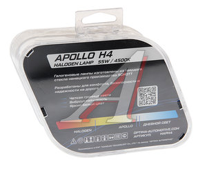 Изображение 2, HAPH4 Лампа 12V H4 60/55W P43t бокс (2шт.) Apollo OPTIMA