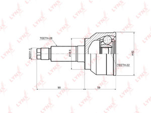 Изображение 1, CO3639 ШРУС наружный MAZDA 3 (03-) комплект LYNX