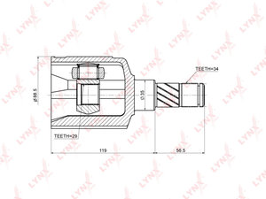 Изображение 1, CI1806 ШРУС внутренний DAEWOO Leganza (97-03) комплект LYNX