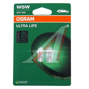 Изображение 2, 2825ULT-02B Лампа 12V W5W T10W W2.1x9.5d блистер (2шт.) Ultra Life OSRAM