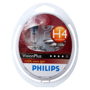 Изображение 2, 12342VPS2 Лампа 12V H4 60/55W P43t +60% бокс (2шт.) Visionplus PHILIPS