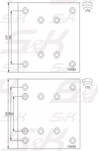 Изображение 1, SK194960001 Накладка тормозной колодки MAN MERCEDES задней/передней стандарт (410х223) (8шт.) SK