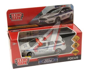 Изображение 1, FOCUS-12SLPOL-WH Модель автомобиля FORD Focus металлическая (свет,  звук) ТЕХНОПАРК