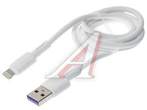 Изображение 1, NB-Q166 White Кабель iPhone (5-) 5A 1м белый XO