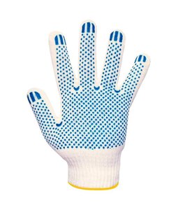 Изображение 2, ПР410ТБ Перчатки х/б 4-х нит. 10 класс ПВХ точка белая