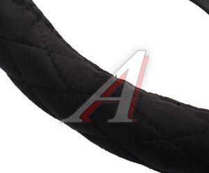 Изображение 2, SP-9020 BK (XL) Оплетка руля (XL) 41-43см черная алькантара AUTOPROFI