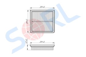 Изображение 6, RL1109AA82 Фильтр воздушный салона VOLVO FH12, FH16 (210х210х47мм) SORL