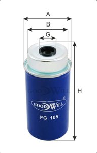 Изображение 3, FG105 Фильтр топливный FORD Transit (00-) GOODWILL