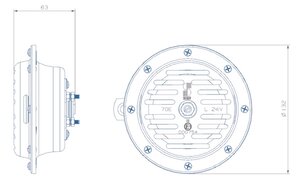 Изображение 4, 70EO24.100.02K Сигнал звуковой 24V 320/390Hz 118дБ комплект 2шт. SEGER