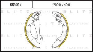 Изображение 1, BB5017 Колодки тормозные VW Golf, Polo задние барабанные (4шт.) BLITZ