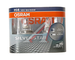 Изображение 2, 64193SV2-HCB Лампа 12V H4 60/55W P43t +60% бокс (2шт.) Silverstar OSRAM