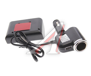 Изображение 2, NO.1528 Разветвитель прикуривателя 4-х гнездовой 12-24V 1USB OLESSON