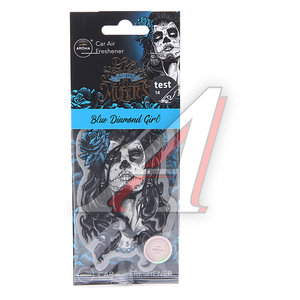 Изображение 1, 83116 Ароматизатор подвесной пластина (blue diamond girl) Dia De Los Muertos AROMA CAR