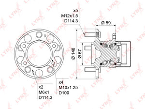 Изображение 4, WH1240 Ступица HYUNDAI Elantra (06-), i30 KIA Ceed задняя (АБС) LYNX