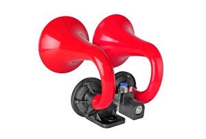 Изображение 2, 81JH24.100.02K Сигнал звуковой 24V воздушный 2-х рожковый изогнутый красный SEGER