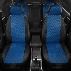Изображение 3, DW05-0202-EC05-R-blu Авточехлы DAEWOO Nexia (08-) экокожа черно-синие ромб комплект AVTOLIDER