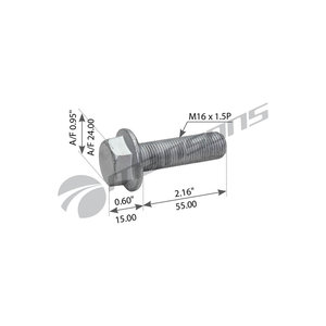 Изображение 1, 600.198 Болт SAF крепления суппорта (M16x1.5x55) MANSONS