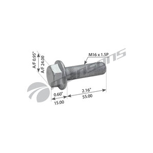 Изображение 1, 600.198 Болт SAF крепления суппорта (M16x1.5x55) MANSONS