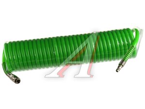 Изображение 1, RF-1410-10Green Шланг пневматический витой 14х10мм 10м полиуретановый с быстроразъемами ROCKFORCE