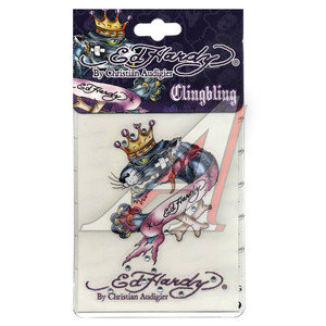 Изображение 2, EH-01034 Наклейка виниловая "SUPERSTAR" 9х12см со стразами ED HARDY
