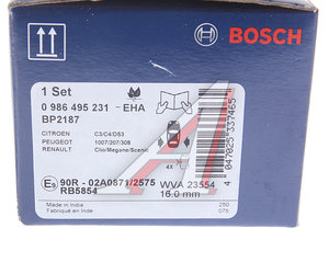 Изображение 5, 0986495231 Колодки тормозные VW AUDI SEAT SKODA задние (4шт.) BOSCH