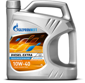 Изображение 1, 2389901351 Масло дизельное DIESEL EXTRA CF-4/SG 10W40 п/синт.4л GAZPROMNEFT