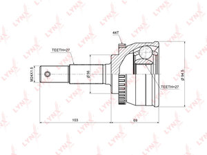 Изображение 1, CO5749A ШРУС наружный NISSAN Almera (00-05) комплект LYNX