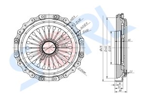 Изображение 2, 1601106015 Корзина сцепления VOLVO FH d=430 с выжимным подшипником SORL