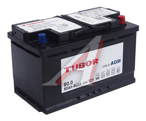 Изображение 1, 6СТ80(0) Аккумулятор TUBOR AGM 80А/ч обратная полярность