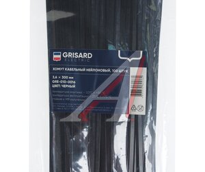 Изображение 2, GRE-010-0016 Хомут-стяжка 300х3.6 пластик черный (100шт.) GRISARD ELECTRIC