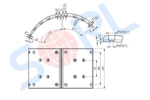 Изображение 2, HM5802AB Накладка тормозной колодки MAN (410х223) стандарт (8шт.) SORL