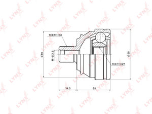 Изображение 1, CO8024 ШРУС наружный VW T4 (90-03) без АБС комплект LYNX