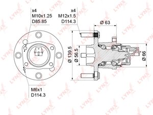 Изображение 4, WH1187 Ступица CHEVROLET Lacetti (03-), Epica (07-) колеса заднего LYNX