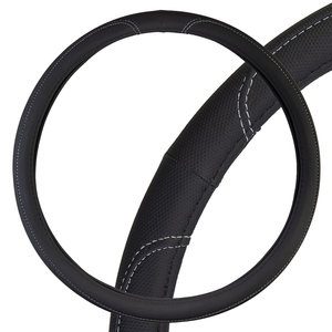 Изображение 1, S01102493 Оплетка руля (XXXL) 46-48см экокожа черно-серая SKYWAY