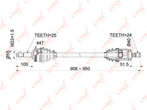 Изображение 1, CD1098A Привод NISSAN Almera (N16) колеса переднего правый LYNX