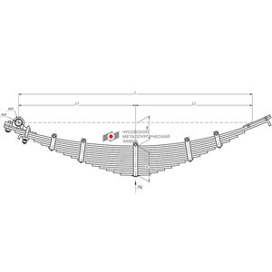 Изображение 1, 85651А-2912012 Рессора АВТОМАСТЕР-85651А задняя (16 листов) прицепа L=1410мм ЧМЗ