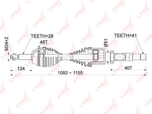 Изображение 1, CD1051A ШРУС наружный FORD Tansit (07-) правый комплект LYNX