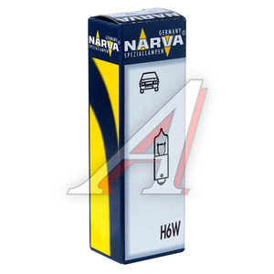 Изображение 2, 681613000 Лампа 12V H6W 6W BAX9s Halogen Miniature NARVA