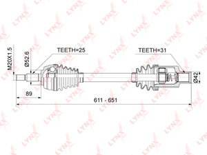 Изображение 1, CD1022 Привод RENAULT Duster (10-) колеса переднего правый в сборе LYNX