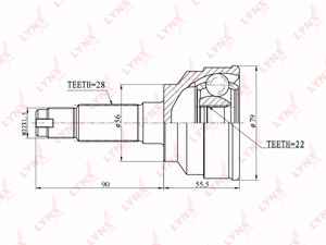 Изображение 6, CO4404 ШРУС наружный KIA Shuma (01-04) комплект LYNX