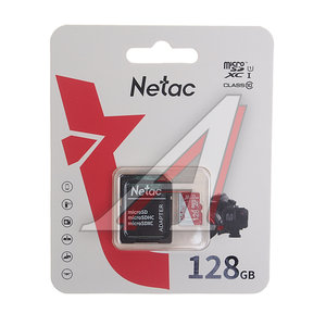 Изображение 1, NT02P500ECO-128G-R Карта памяти 128GB MicroSD class 10 + SD адаптер NETAC