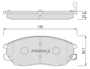 Изображение 1, FPHXGN Колодки тормозные HYUNDAI Santa Fe,  Trajet,  XG передние (4шт.) FRIXA