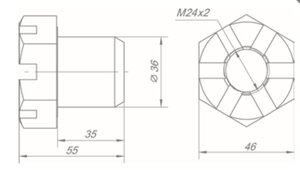 Изображение 1, Р5256-2919112 Гайка КАМАЗ штанги реактивной (под 639-2919012) ROSTAR