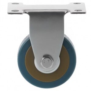 Изображение 2, 3052075 Колесо для тележки d=75мм 45кг платф. неповоротное резина серый МФК