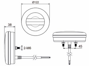 Изображение 4, 370-17-045 Фонарь задний универсальный светодиодный 12/24V c указателем заднего хода MEGAPOWER